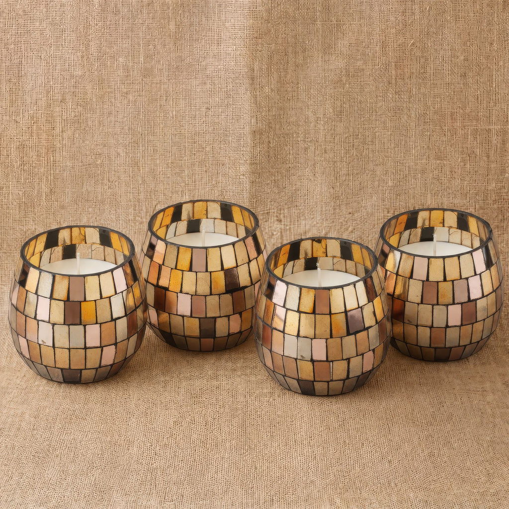 Small Glass Jar Candle - Amber Mosaic – view 5