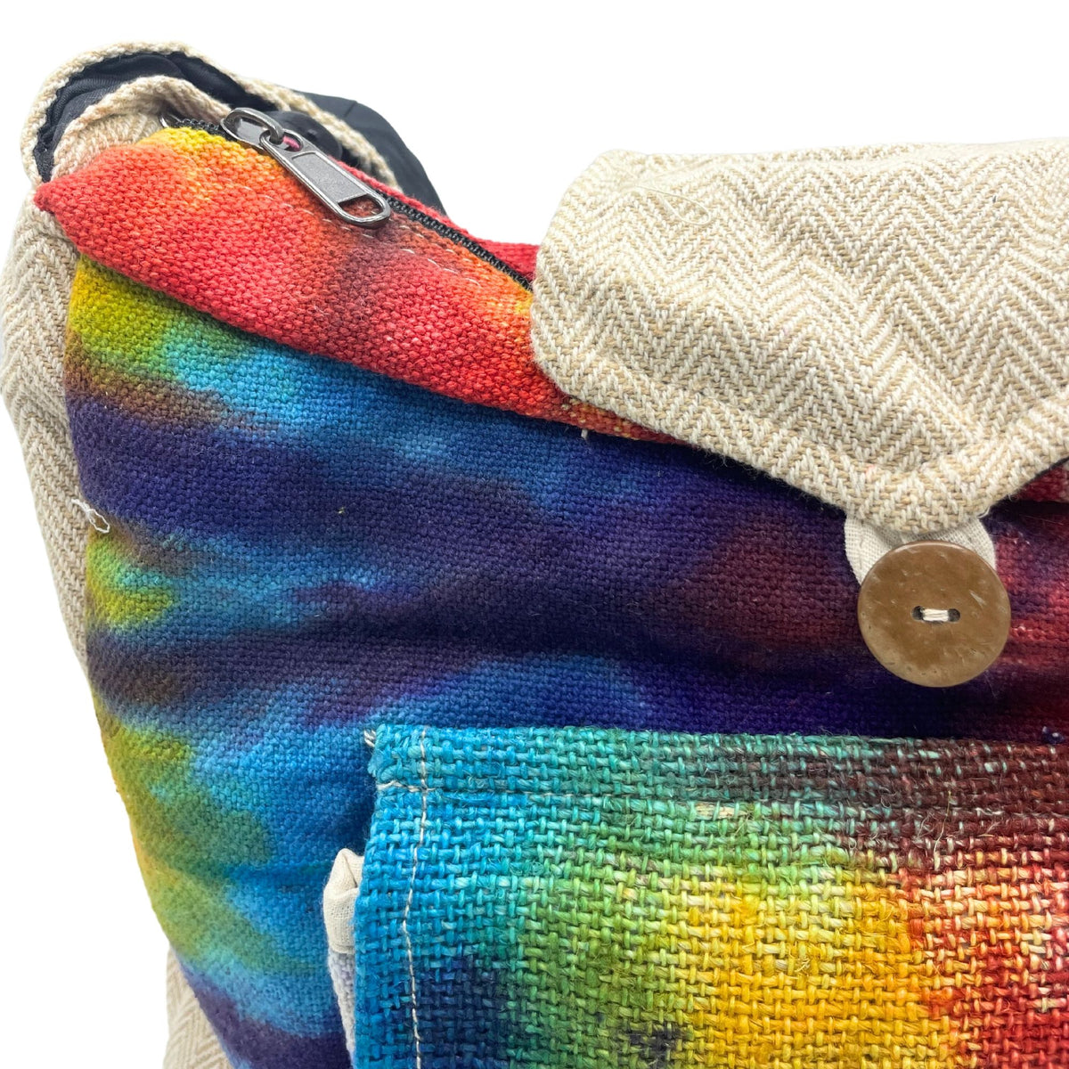 Tie-Dye Hemp Study Bag with Front Pocket – view 4