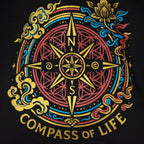 Compass of Life Cotton Tote Bag - Black – view 2