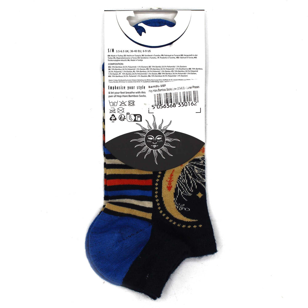 Hop Hare Bamboo Low Trainer Socks - Lunar Phases – view 2