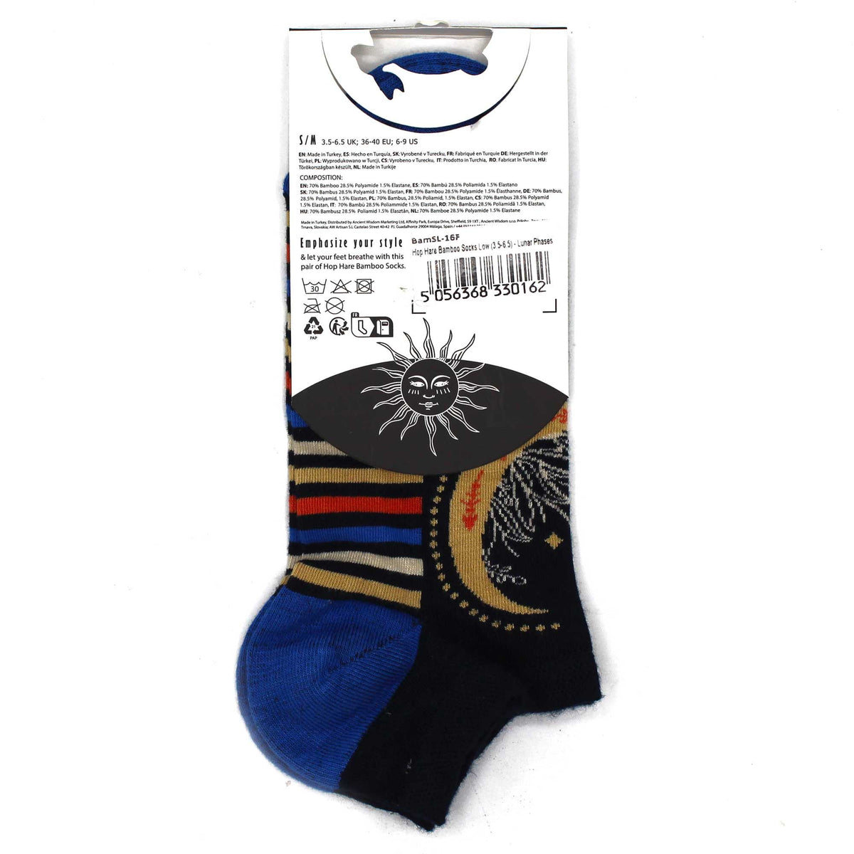 Hop Hare Bamboo Low Trainer Socks - Lunar Phases – view 2