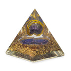Orgonite Pyramid 7.5cm - Wire-Wrapped Amethyst and Copper Chips – view 2