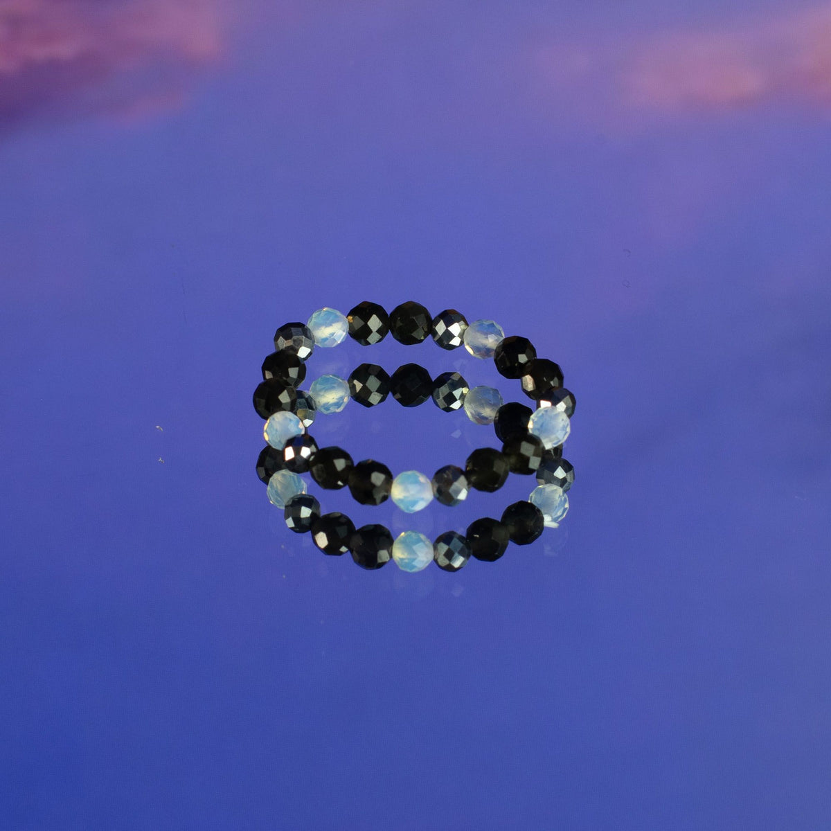 Nymph Gemstone Ring Set - Full Moon Moonstone & Amethyst – view 4
