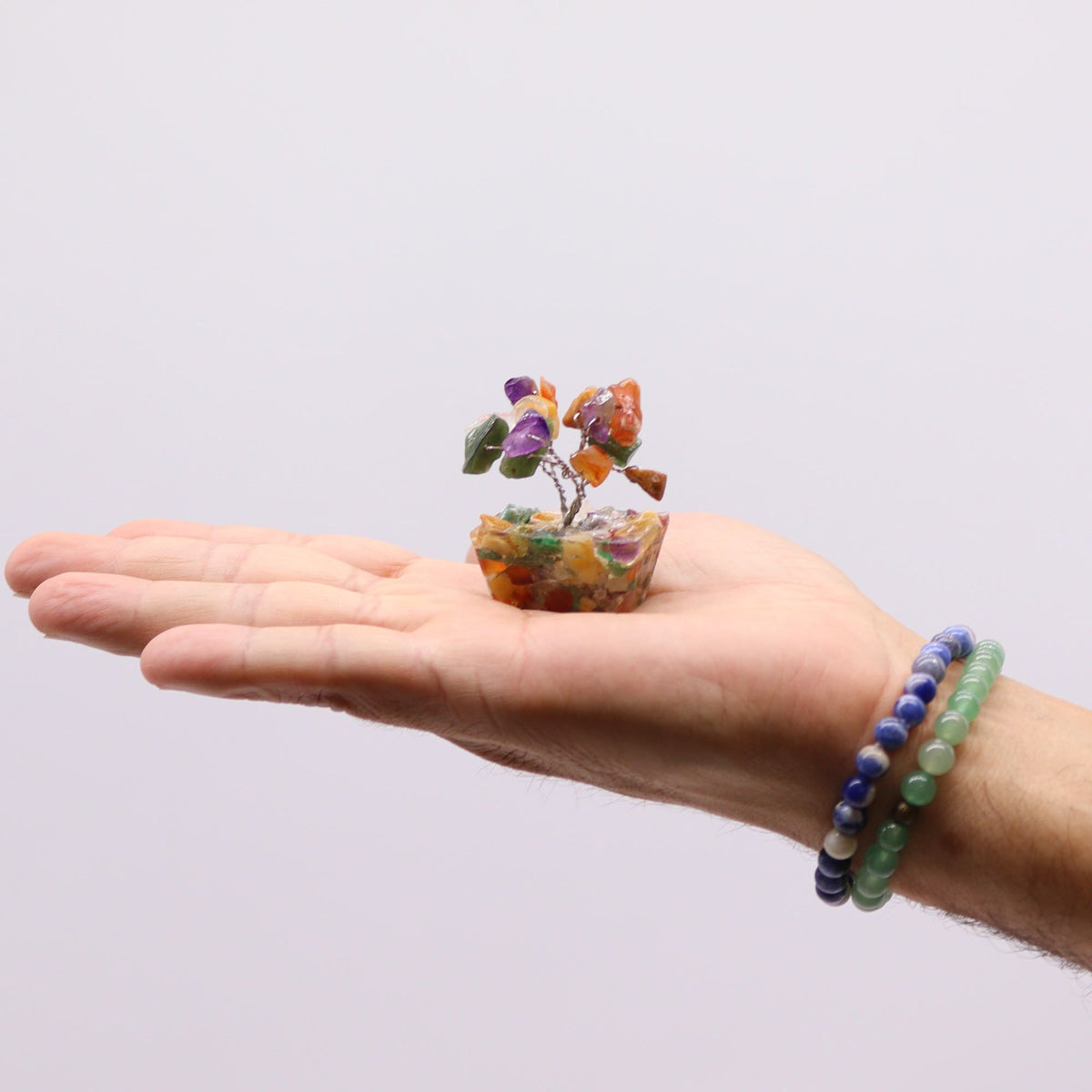 Mixed Gemstone Mini Tree on Orgonite Base, 15 Stones – view 5
