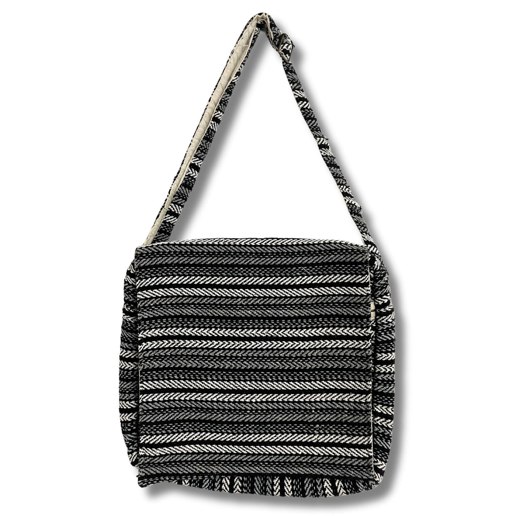 Soft Cotton Laptop Bag - Grey Stripes – view 3
