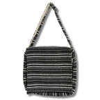 Soft Cotton Laptop Bag - Grey Stripes – view 3