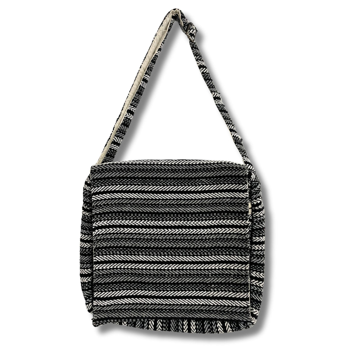 Soft Cotton Laptop Bag - Grey Stripes – view 3