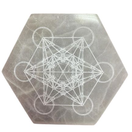 Selenite Hexagonal Plate 18cm - Direction and Decision