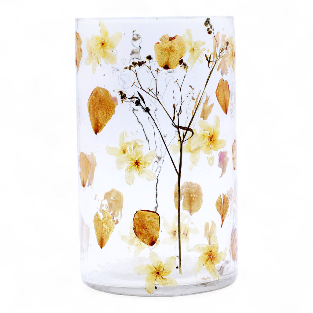 Rose Glass Vase Candle Holder with Dried Flowers 19x11cm – view 2