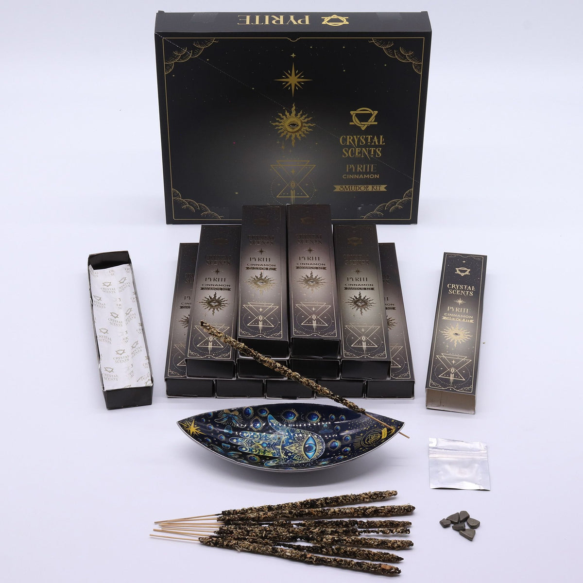 Pyrite Crystal Scents Smudge Incense Sticks - Cinnamon – view 2
