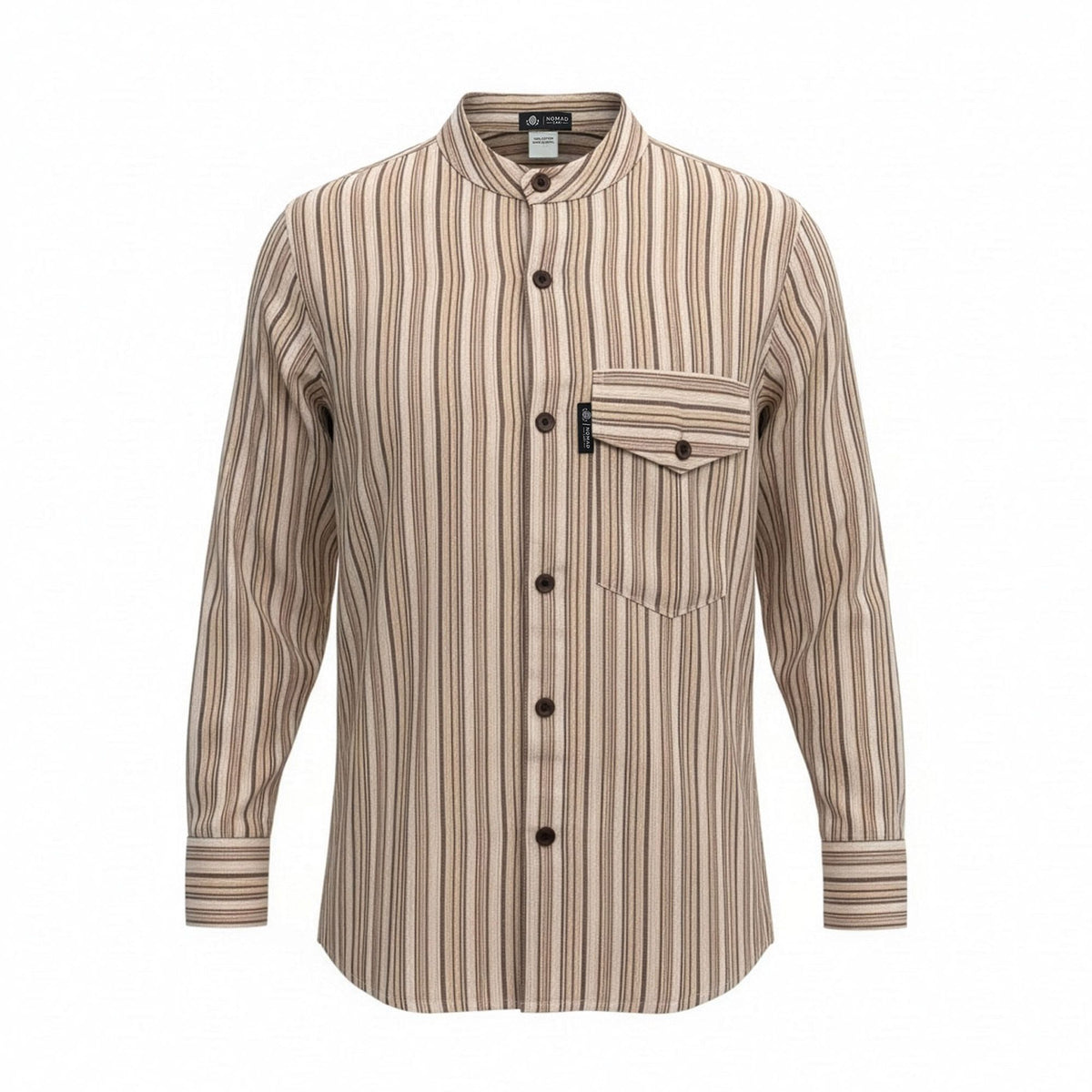 Nomad Sari Grandad Shirt - Brown Beige - Medium – view 8