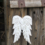 Hand Carved Double Angel Wing Wall Decor, 31 cm – view 5