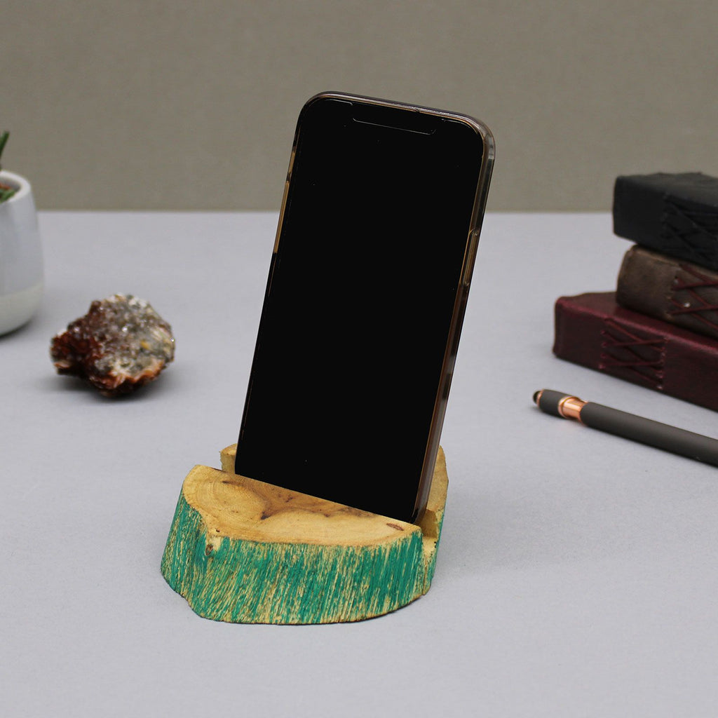 Large Gamal Wood Phone Holder - Greenwash – view 5