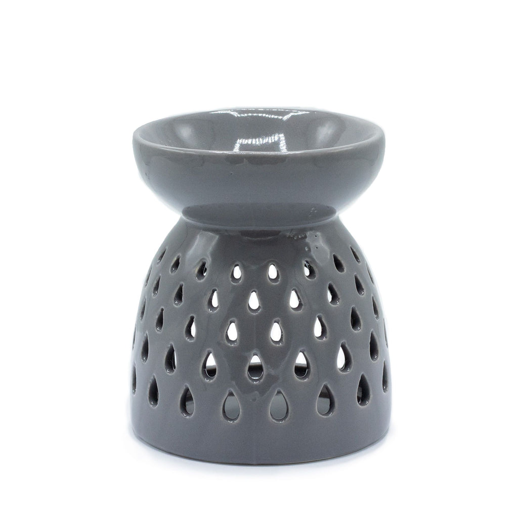 Ceramic Oil Burner - Teardrop Cutout - Grey – view 2