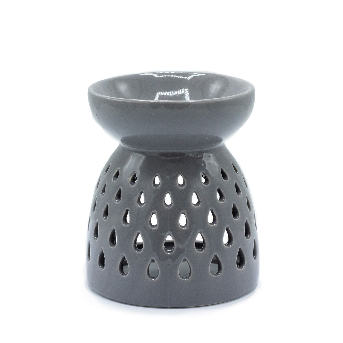 Ceramic Oil Burner - Teardrop Cutout - Grey – view 2