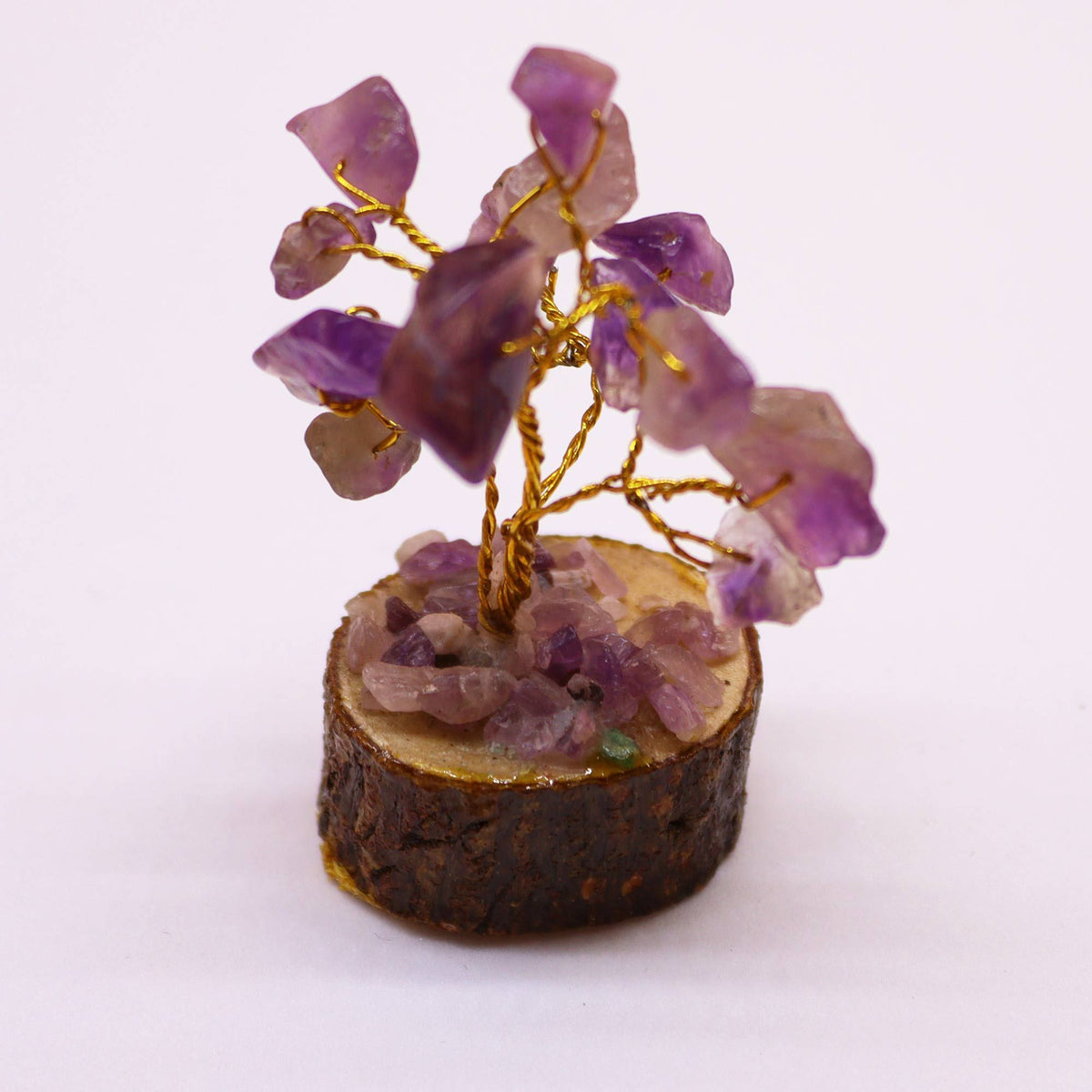 Amethyst Mini Gemstone Tree on Wood Base, 15 Stones – view 3
