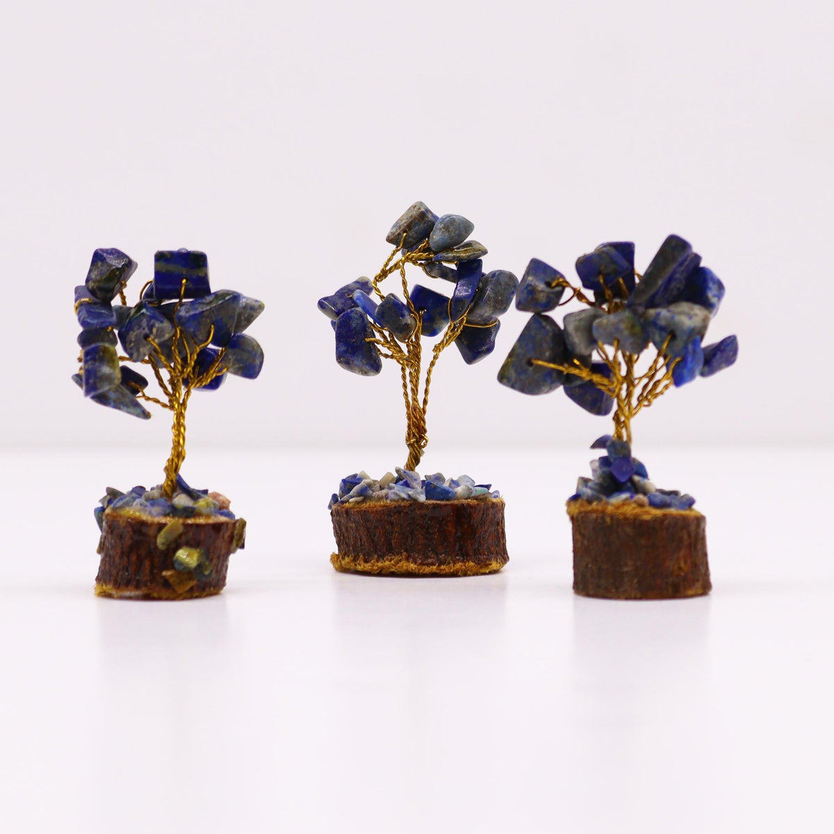 Sodalite Mini Gemstone Tree on Wood Base, 15 Stones – view 4