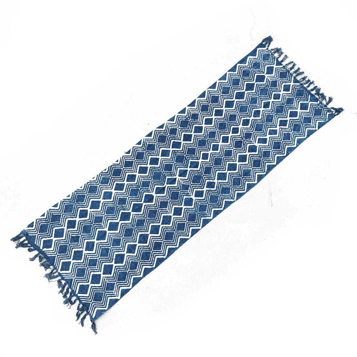 Handmade Indigo Runner - 170x60cm - Heerak Pattern – view 4