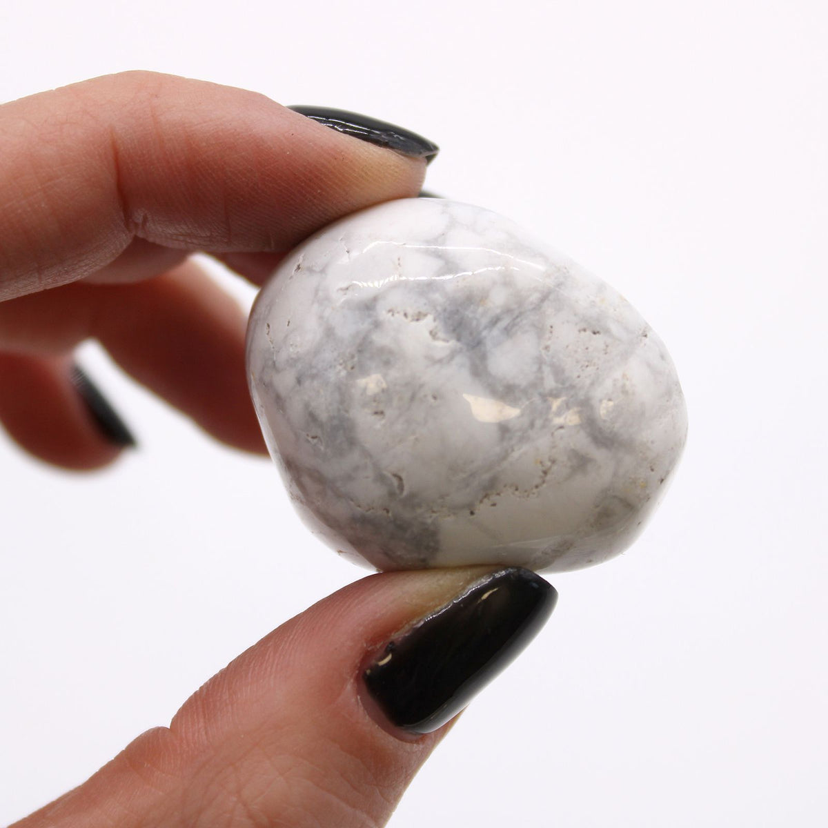Bag of 6 Large White Howlite Magnesite Tumble Stones
