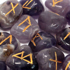 Amethyst Rune Set in Cotton Pouch