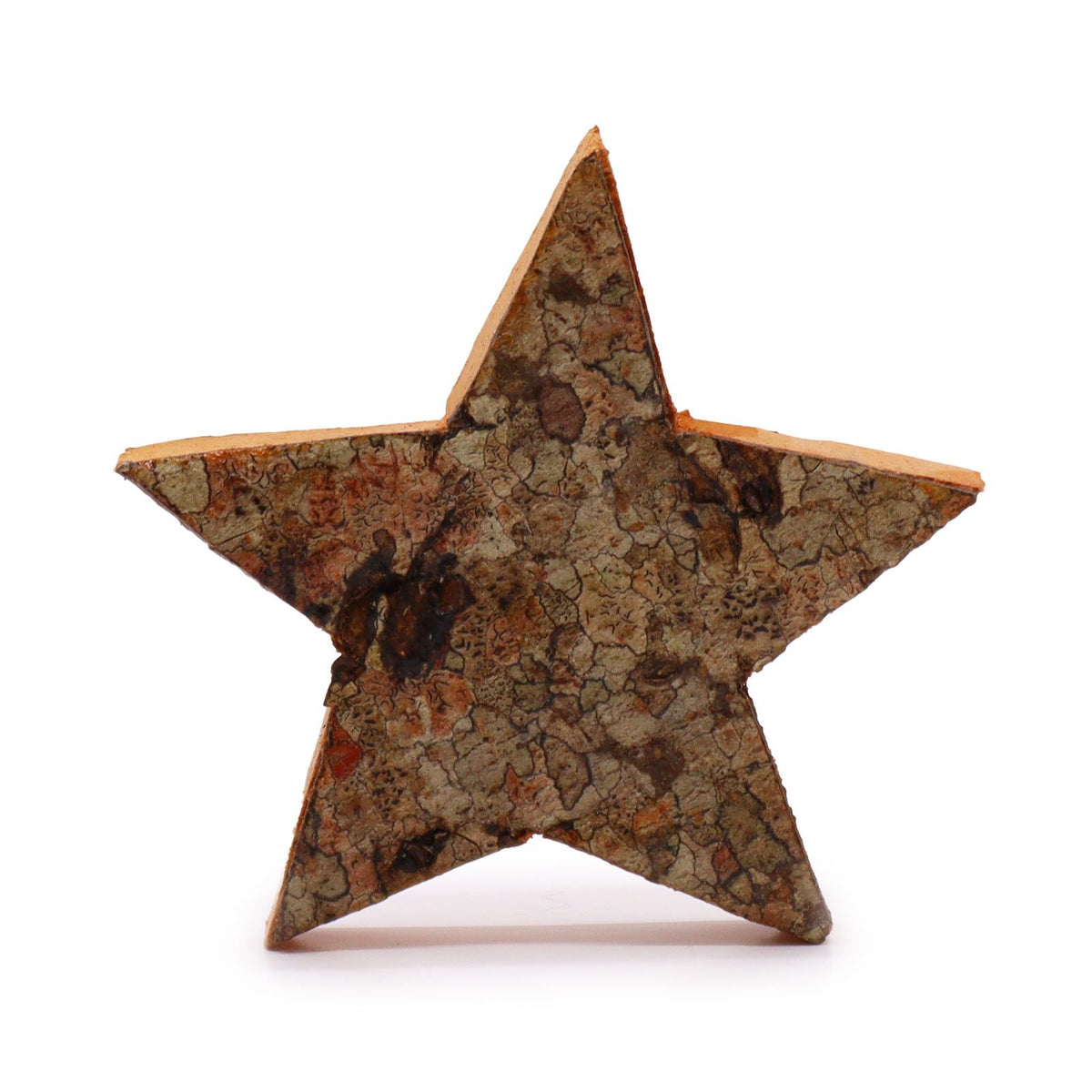 Rustic Bark Star Symbol - 7cm