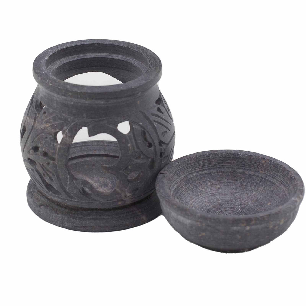 Small Soapstone Oil Burner 8cm - Om Symbol – view 4