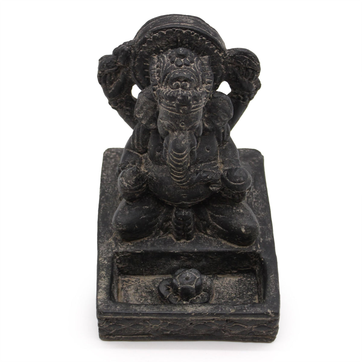 Feng Shui Ganesh Incense Burner in Black Antique