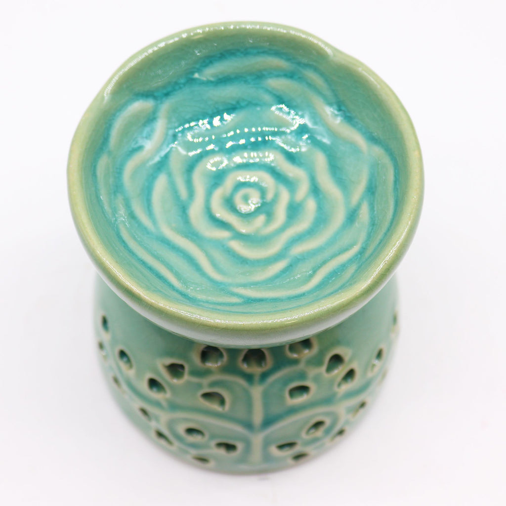 Tree of Life Ceramic Oil Burner - Blue – view 5