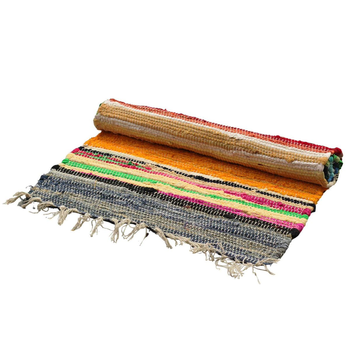 Large Rag Rug, Rainbow Colours - 150 x 90cm – view 4