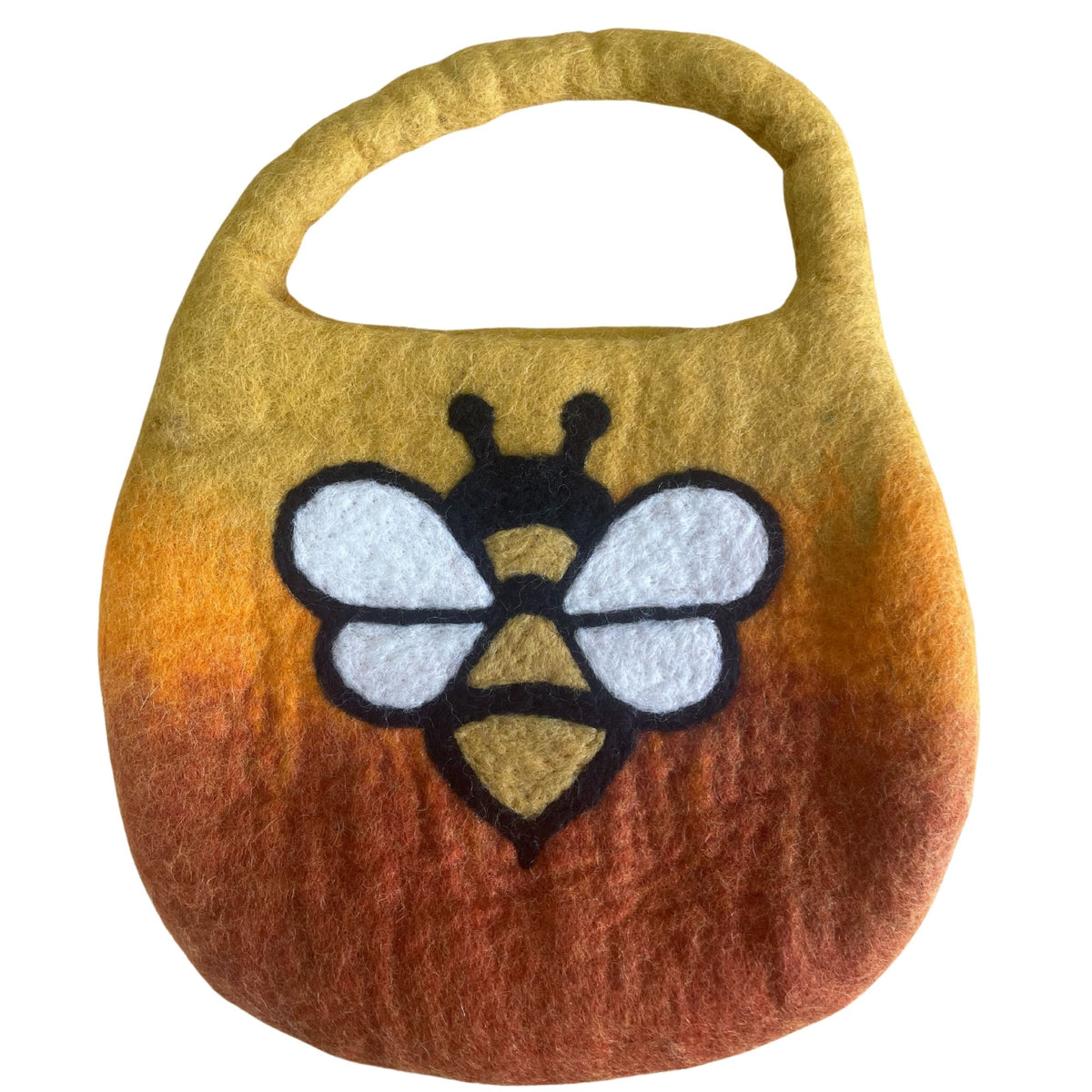 Water Felted Bee Bag - Sunrise Orange, One Handle – view 2