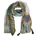 Nomad Sari Marbella Print Summer Scarf - Green and Gold