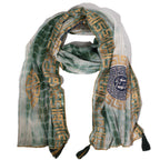 Nomad Sari Marbella Print Summer Scarf - Green and Gold