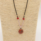 Carnelian Sun Face Cord Necklace Pendant – view 3