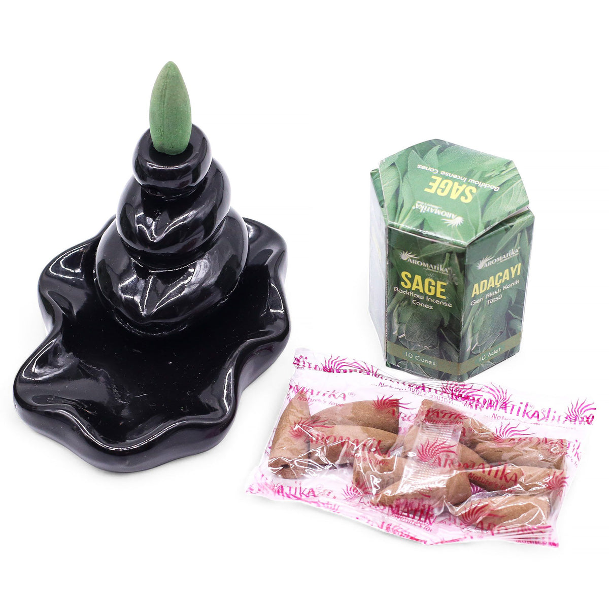 Aromatika Sage Backflow Incense Cones Pack of 10 – view 7