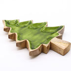 Green Enamel Tree Wooden Bowl - 25 x 19 cm – view 9