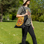 Dragon Yin Yang Cotton Tote Bag - Black – view 5