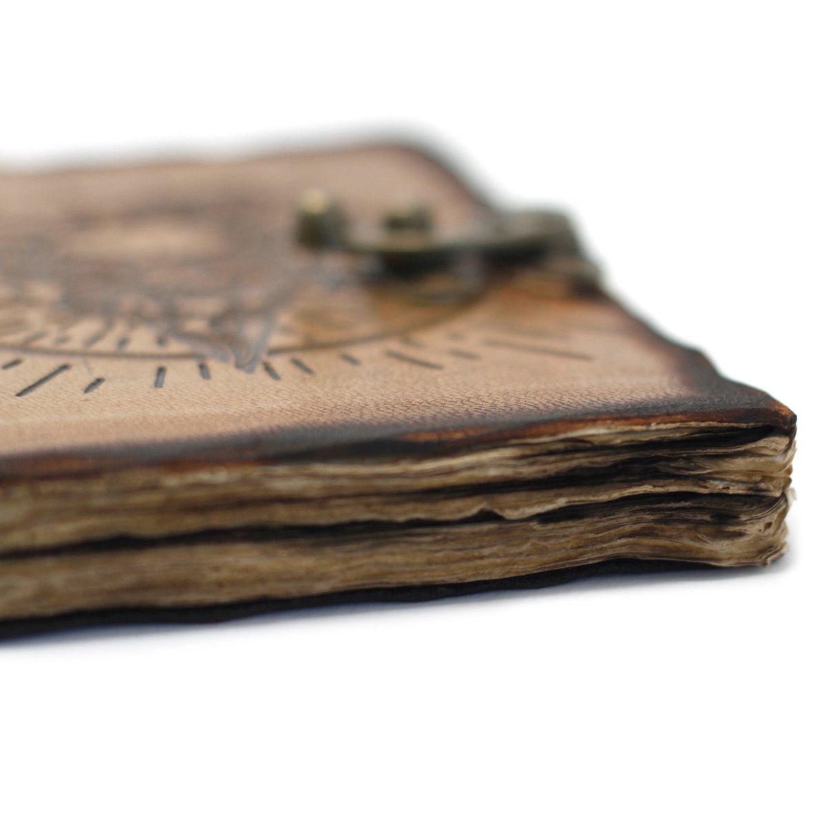 Leather Pentagon & Skull Notebook, Burnt Edge – 13x17.5 cm – view 6