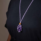 Waxed Cotton Necklace Cord 45cm - Purple – view 2