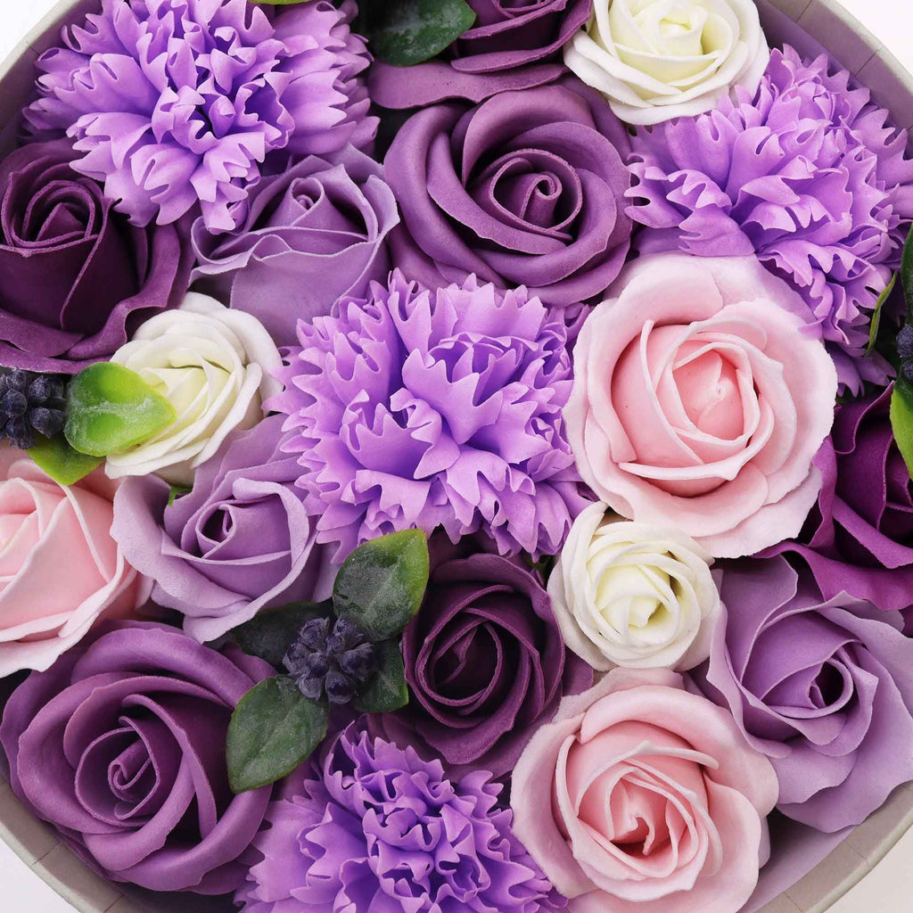 Round Soap Flower Gift Box - Lavender Rose & Carnation – view 5