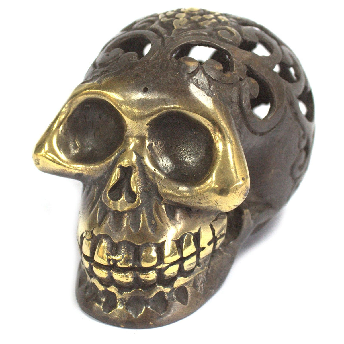 Vintage-Finish Brass Skull – Large – view 6