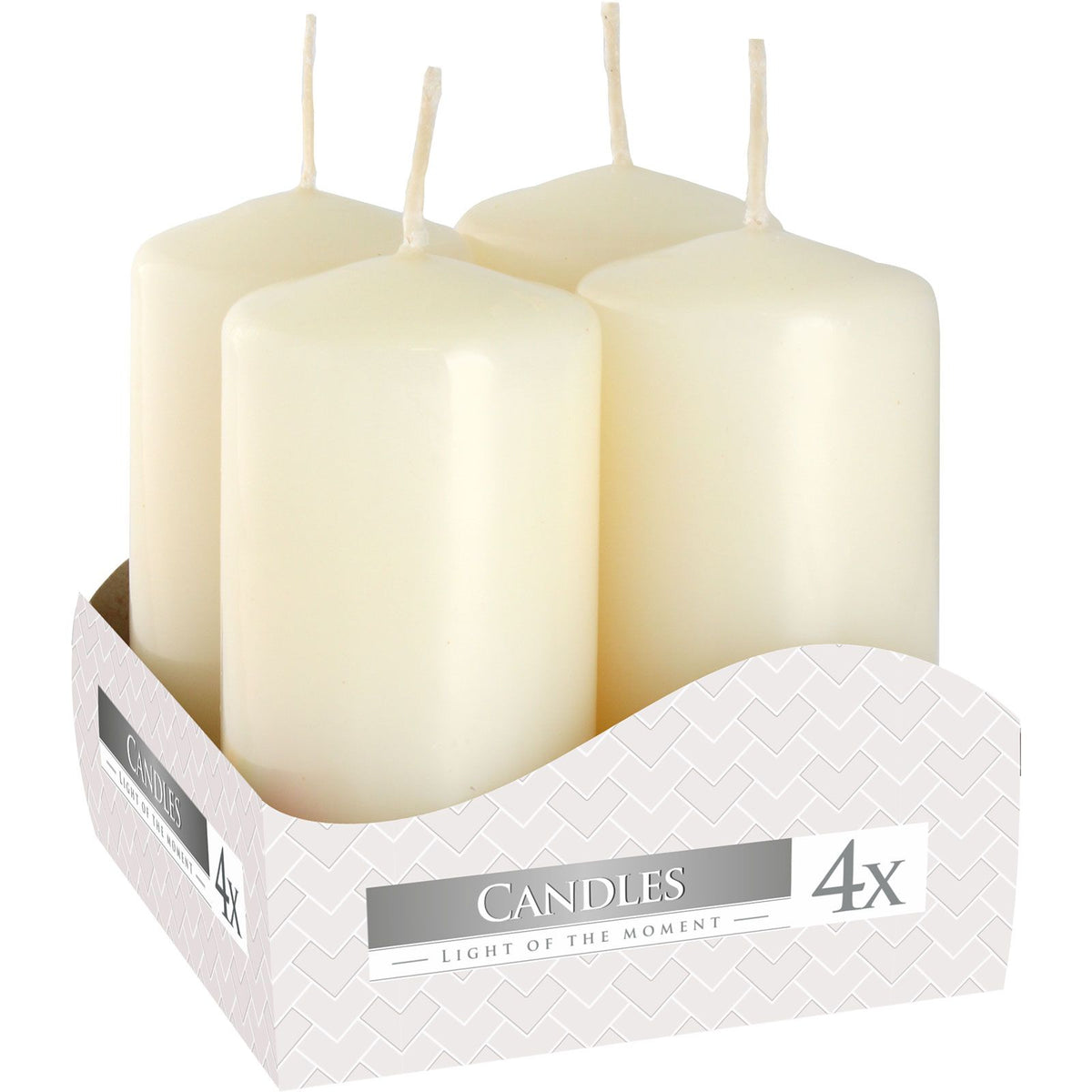 Ivory Pillar Candles 40x80mm Set of 4 – view 3