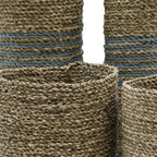 Seagrass and Grey Raffia Vase and Bin Set (2 Vases, 2 Bins) – view 2