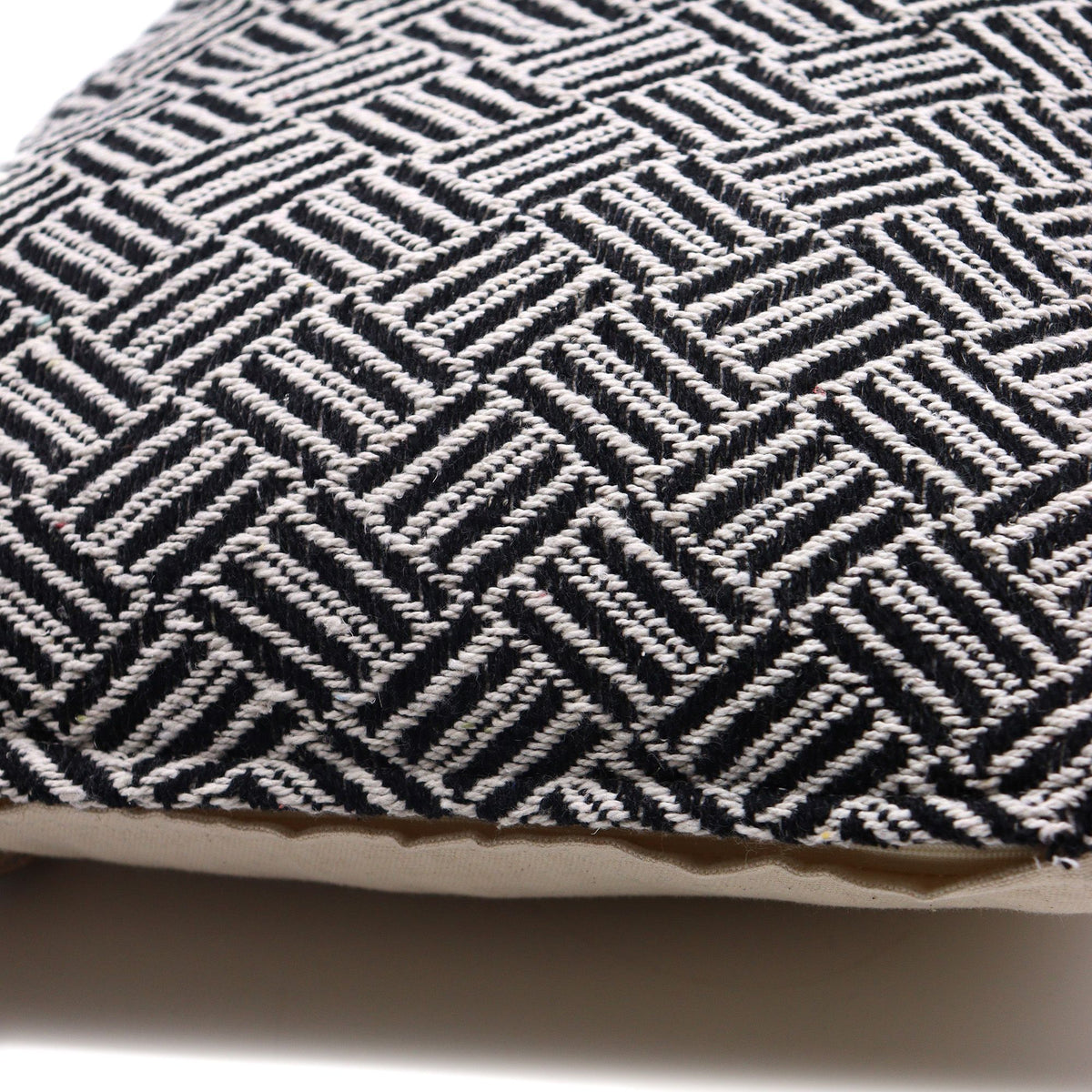 Black Criss-Cross Cushion Cover, 40x40cm – view 2