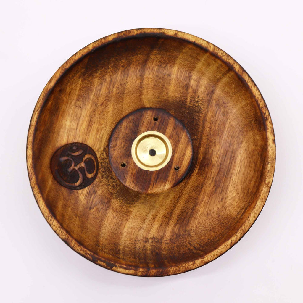 Om Incense Stick & Cone Burner Disc - Mango Wood – view 4