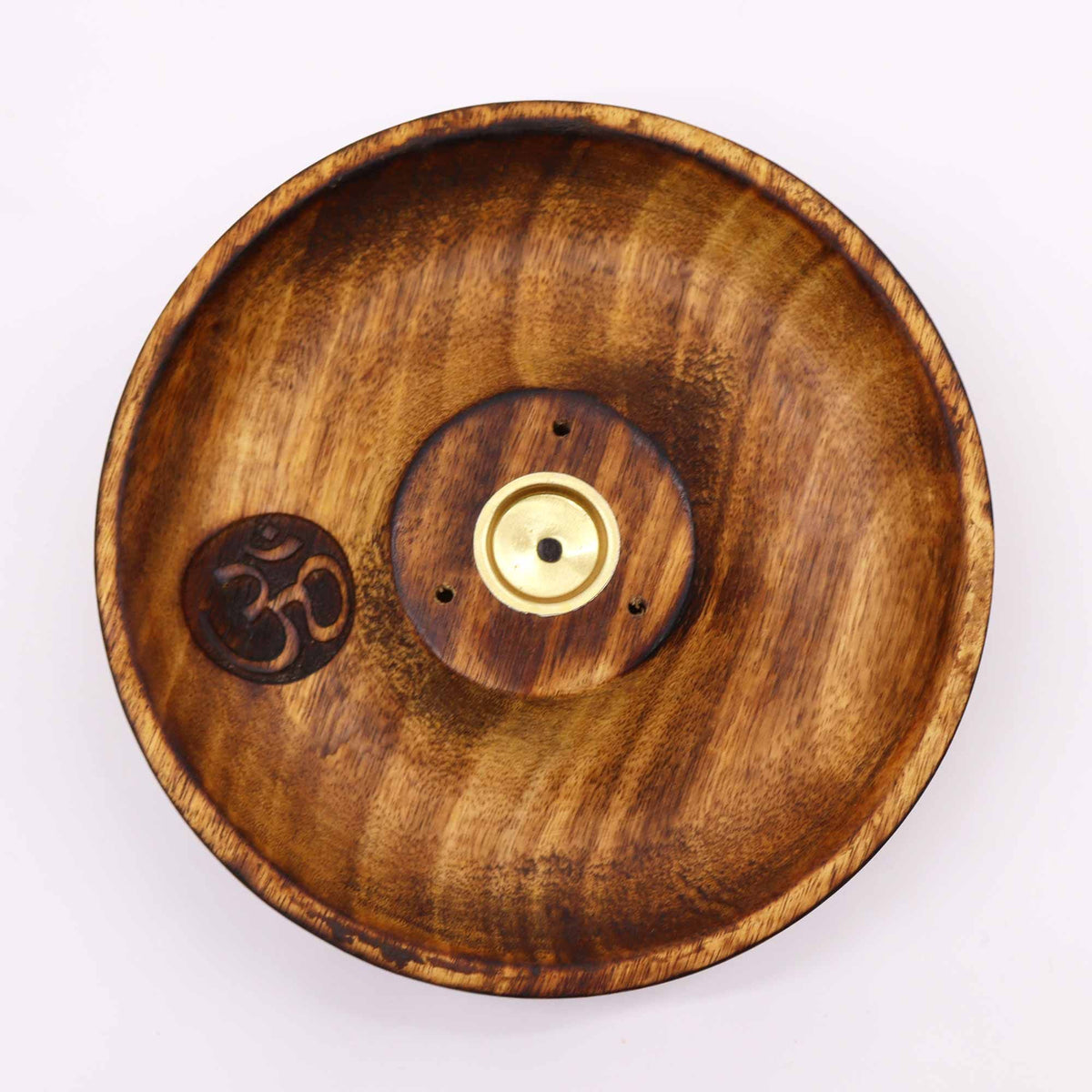 Om Incense Stick & Cone Burner Disc - Mango Wood – view 4