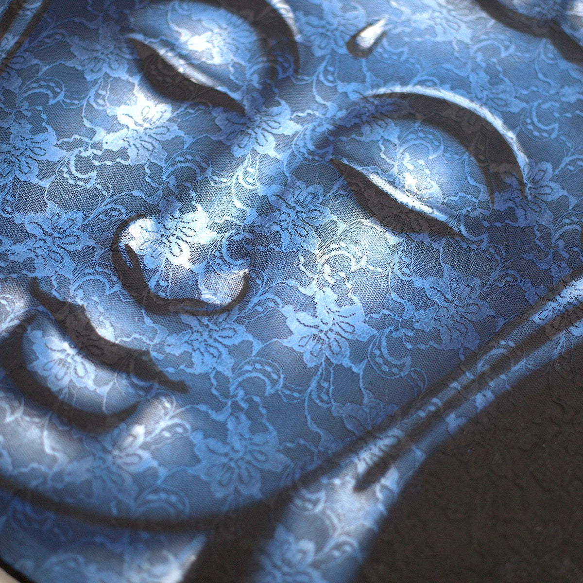 Buddha Painting, Blue Brocade Detail - 80 x 60cm