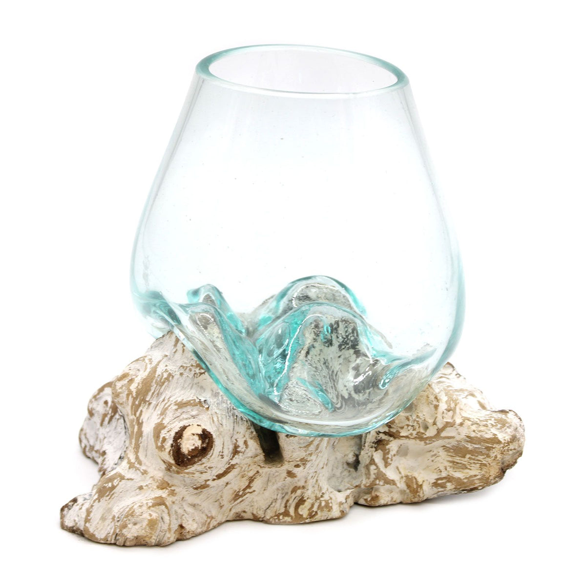 Molten Glass Bowl on Whitewash Wood - Large – view 4