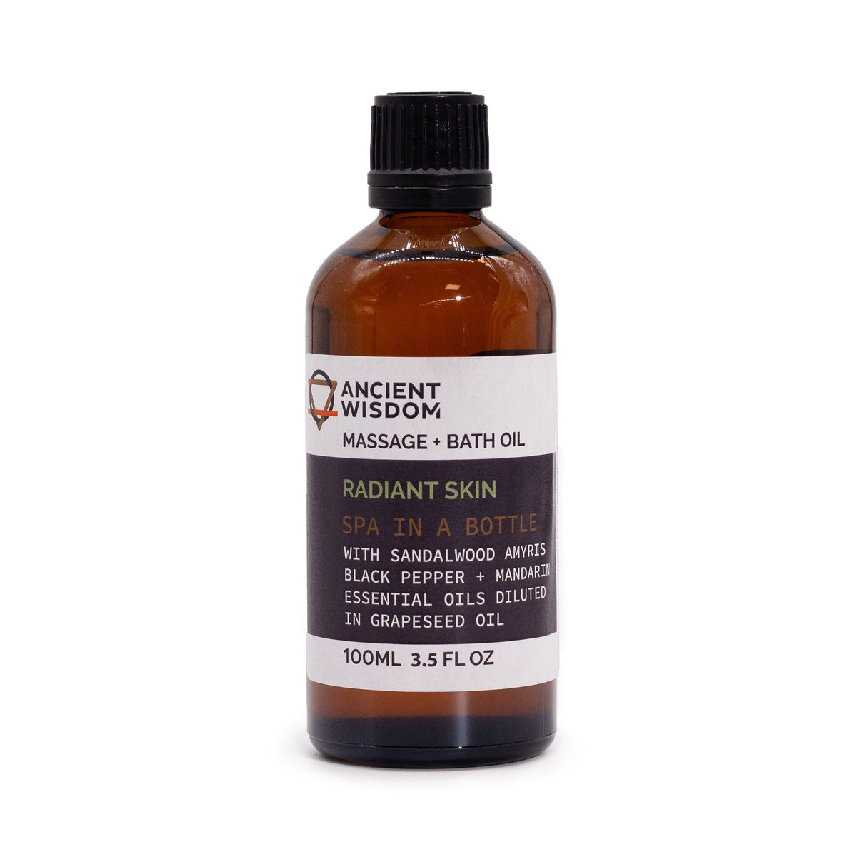 Sandalwood Glow Massage Oil with Black Pepper and Mandarin - 100ml