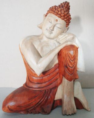 Hand Carved Buddha Statue, Thinking Pose, 25cm – view 3