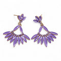 Nymph Lavender Long Drop Glass Earrings